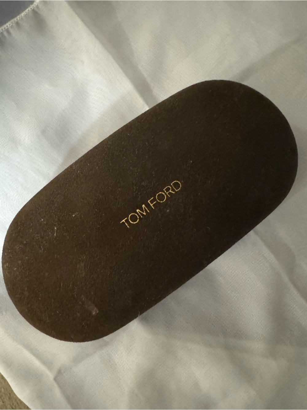 Tom Ford 💯% Authentic Brown Velvety Sunglasses Case with Iconic Brand Gold Logo